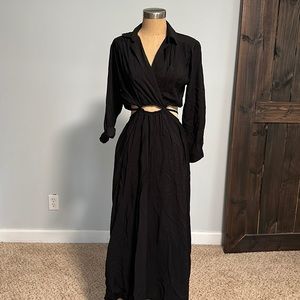 Long sleeve black dress